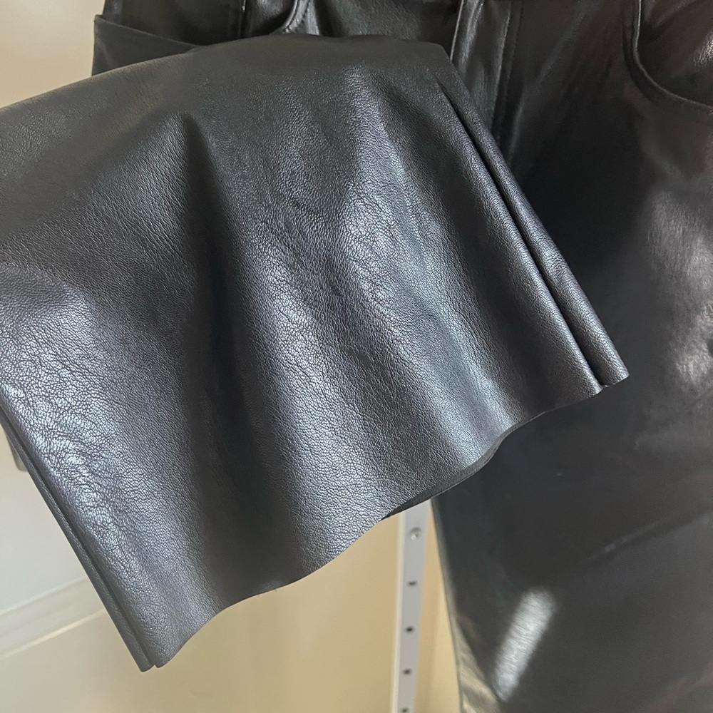 Anthropologie ASKK NY Black Geek Vegan Faux Leather Pants NWT Size 31 - Picture 5 of 7